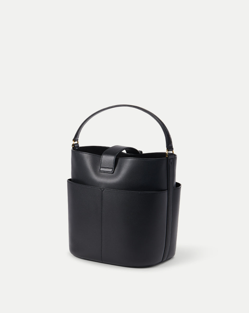 Small Crest Lock Bucket Bag - Stylish Crossbody Purse for Women | Perfect for Daily Use, Travel & Shopping | Fashionable Shoulder Bag with Secure Lock Design