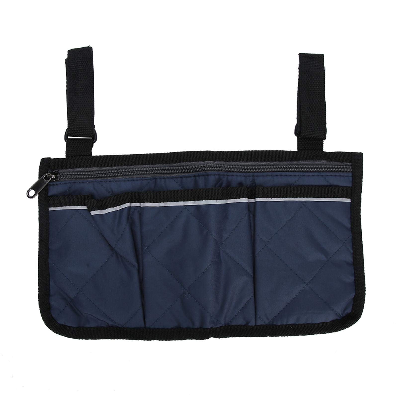 Durable Hanging Storage Bag for Wheelchair - Portable Organizer with Multiple Pockets for Snacks, Essentials & Personal Items - Navy Blue - Ideal for Outdoor Activities, Travel & Daily Use (Men & Women)
