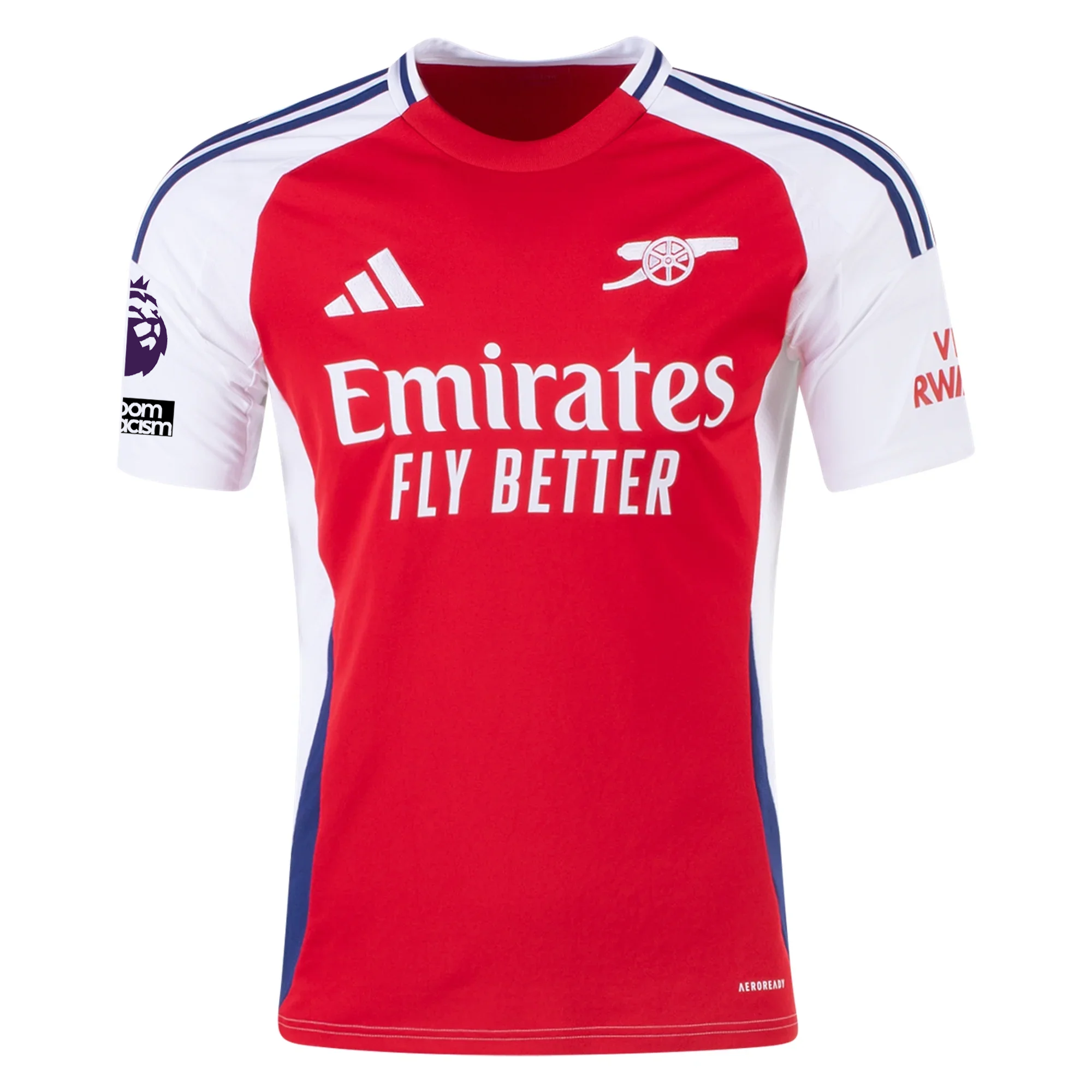**Adidas Arsenal Emile Smith Rowe Home Jersey 2024/25 - Better Scarlet/White with EPL & No Room For Racism Patches - Official Football Shirt for Fans & Match Days**