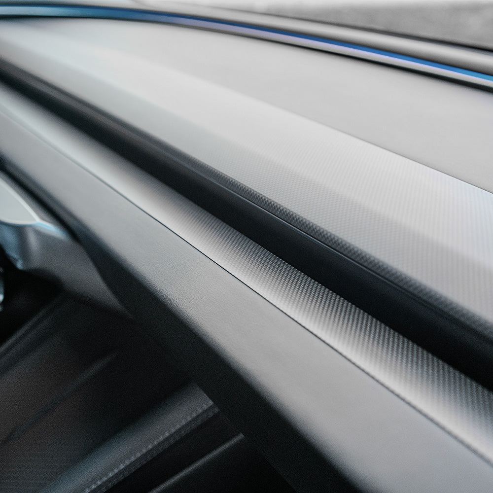 Premium Carbon Fiber Plain Weave Dashboard Trim Replacement for Tesla Model 3 Highland 2024+ | Lightweight & Durable Interior Upgrade | Perfect for Car Enthusiasts & Luxury Vehicle Customization
