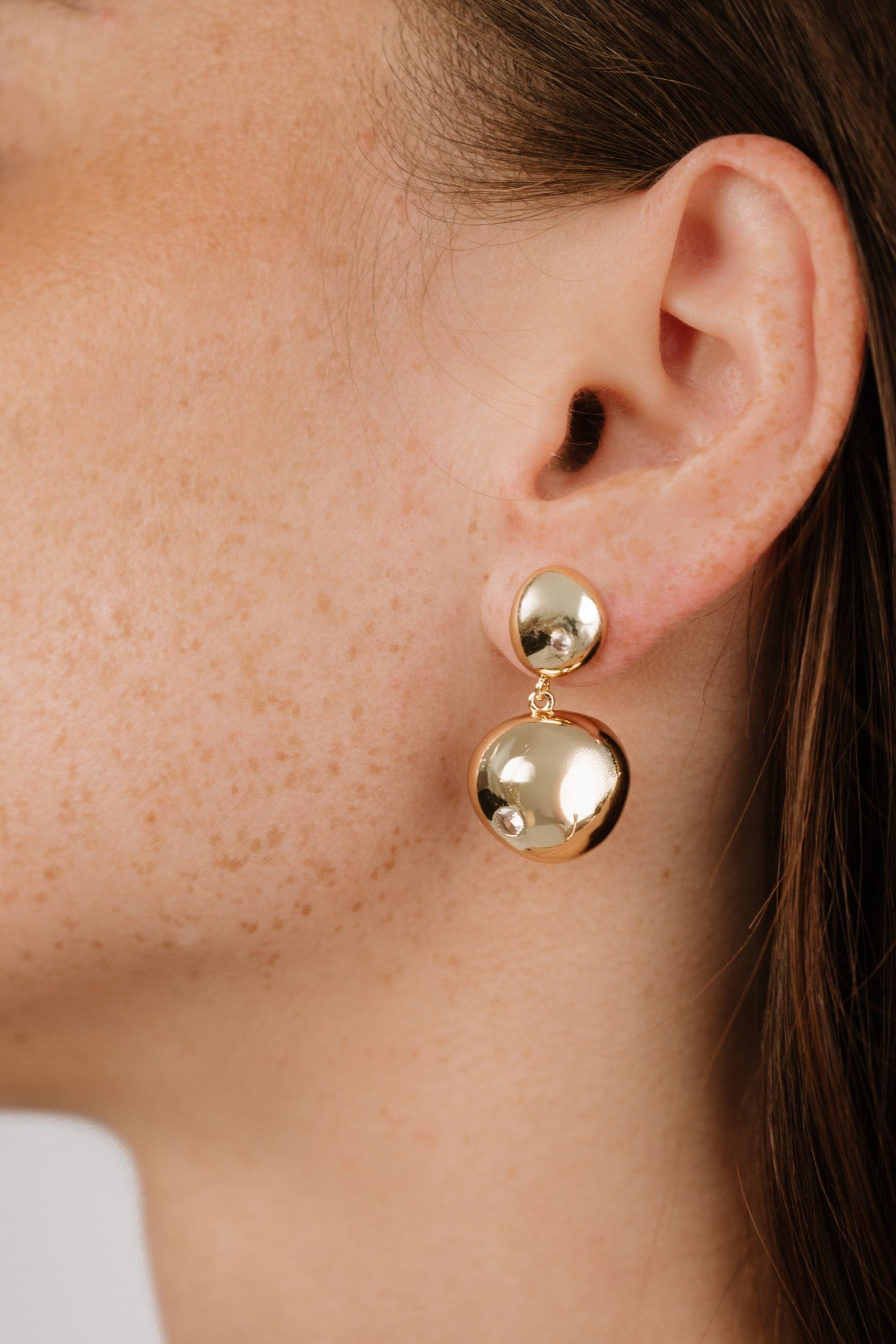 Elegant Polished Double Pebble Drop Earrings for Women - Perfect for Weddings, Parties & Evening Events
