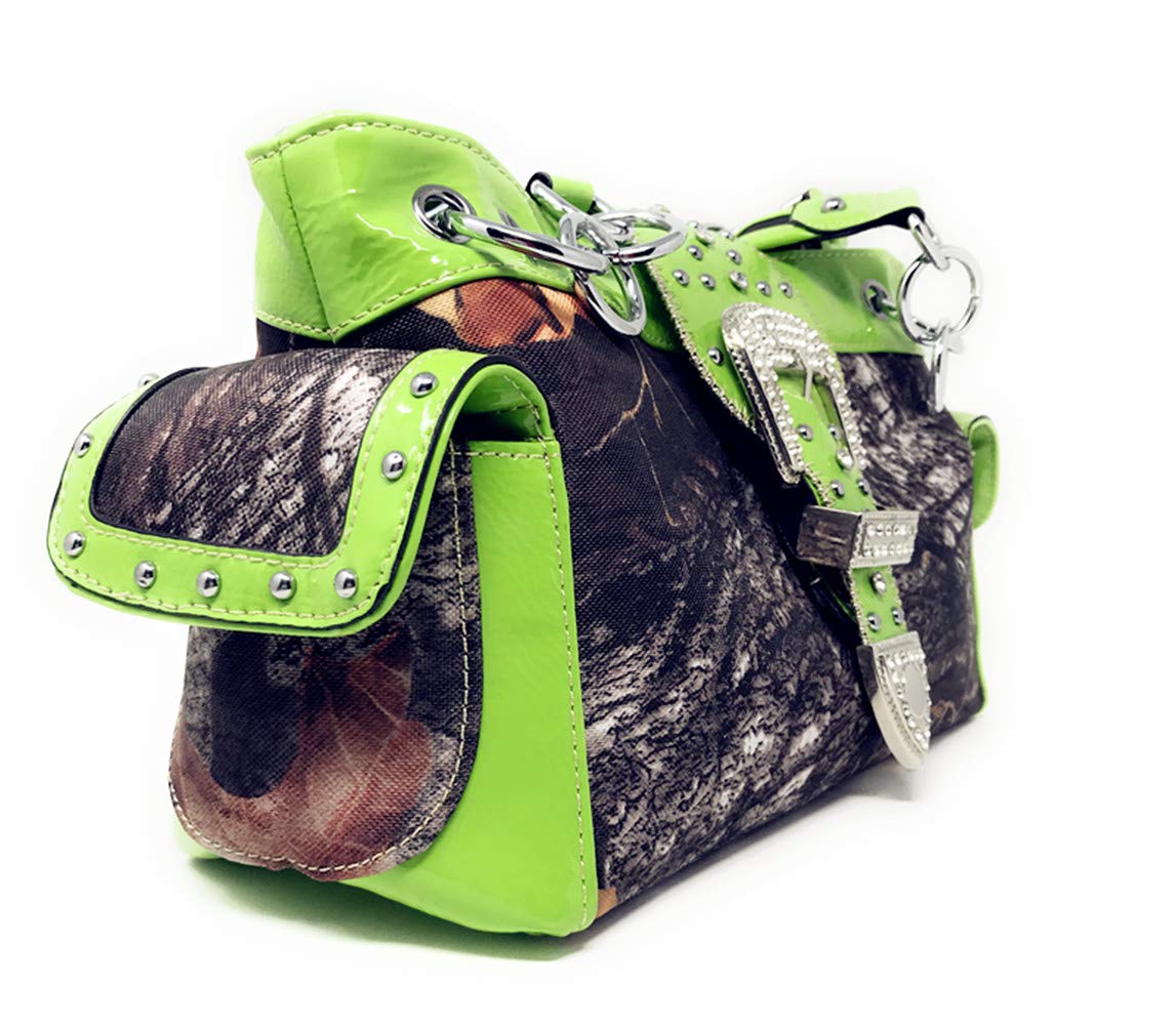 Western Rhinestone Camouflage Handbag with Matching Wallet Set - Stylish Women's Crossbody Purse for Party, Night Out & Fashion Accessories
