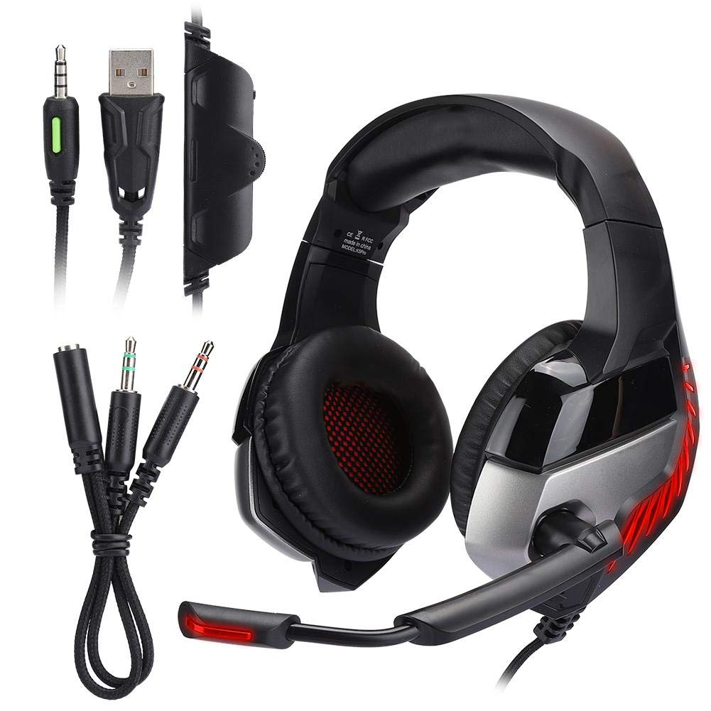 Zopsc Over-Ear Gaming Headphones with HiFi Stereo Sound - Professional Studio Monitor Headset for PC, Mobile Gaming, Online Classes & Home Office (Black-Red) - Perfect for Streaming, Music Production & Virtual Meetings