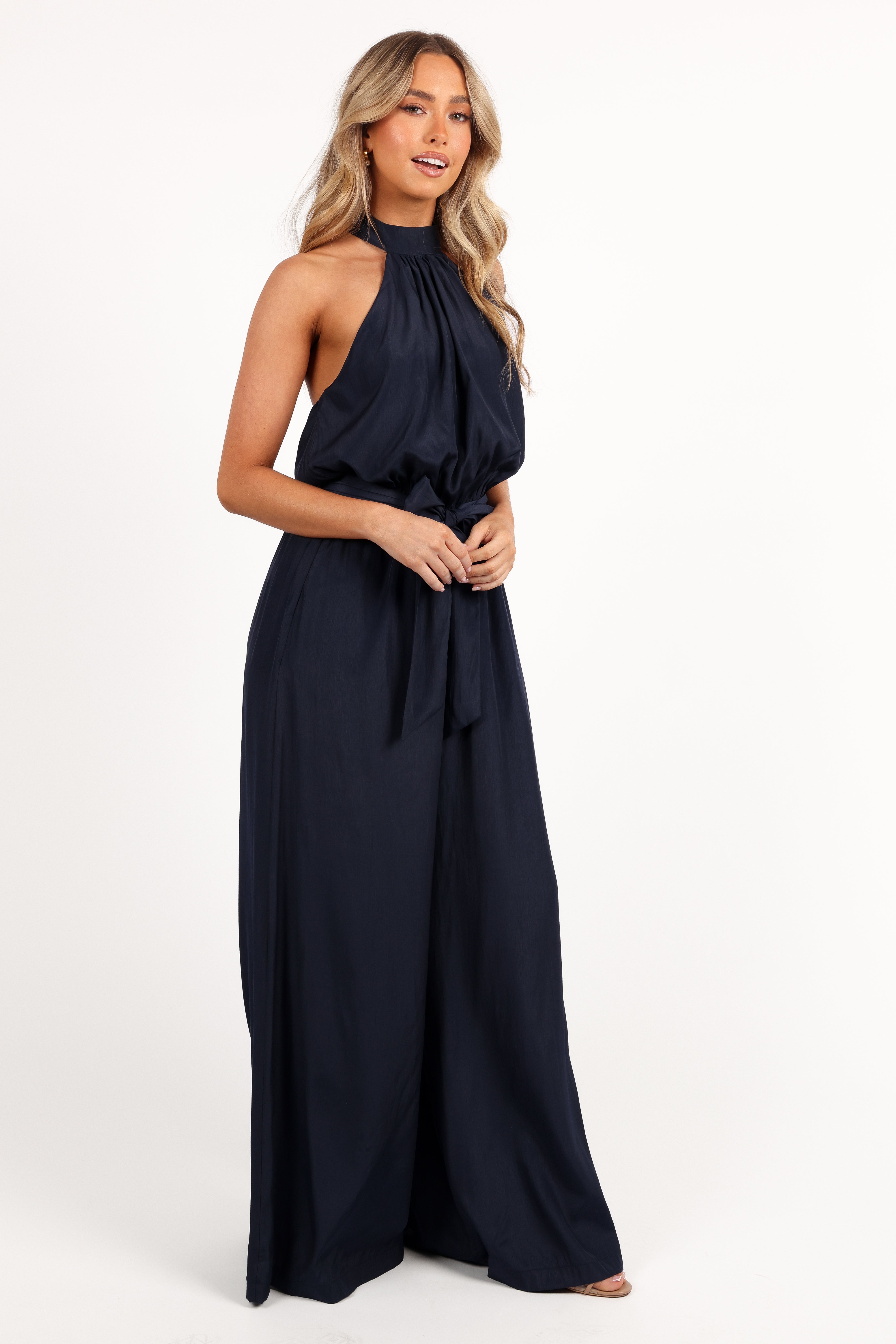 Lelia Women's Navy Blue Jumpsuit - Stylish One-Piece Romper for Casual Outings, Travel & Summer Fashion