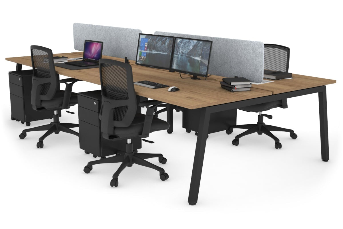 Quadro 4-Person Office Workstation Desk - 1800L x 700W Dimensions - Perfect for Team Collaboration & Open Office Spaces