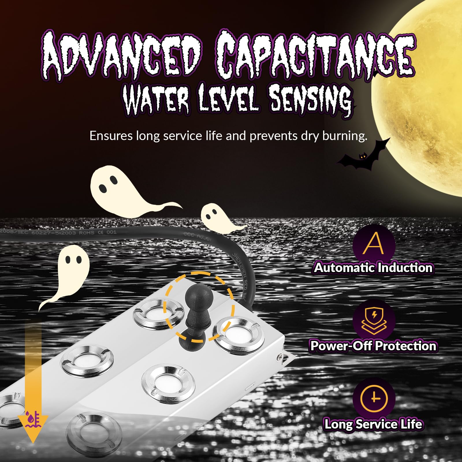 12-Head Ultrasonic Mist Maker Fogger Kit with Power Supply, Float & 6 Extra Spray Heads - Perfect for Halloween Decor, Greenhouse Humidification, Fish Tank, Pond, Water Features & Rockery Decoration
