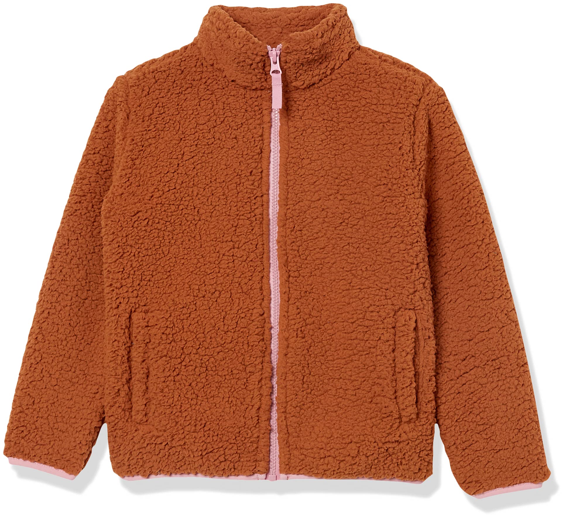 Amazon Essentials Girls' Sherpa Fleece Full-Zip Jacket - Warm & Cozy Winter Outerwear for Kids | Perfect for School, Playdates & Outdoor Adventures