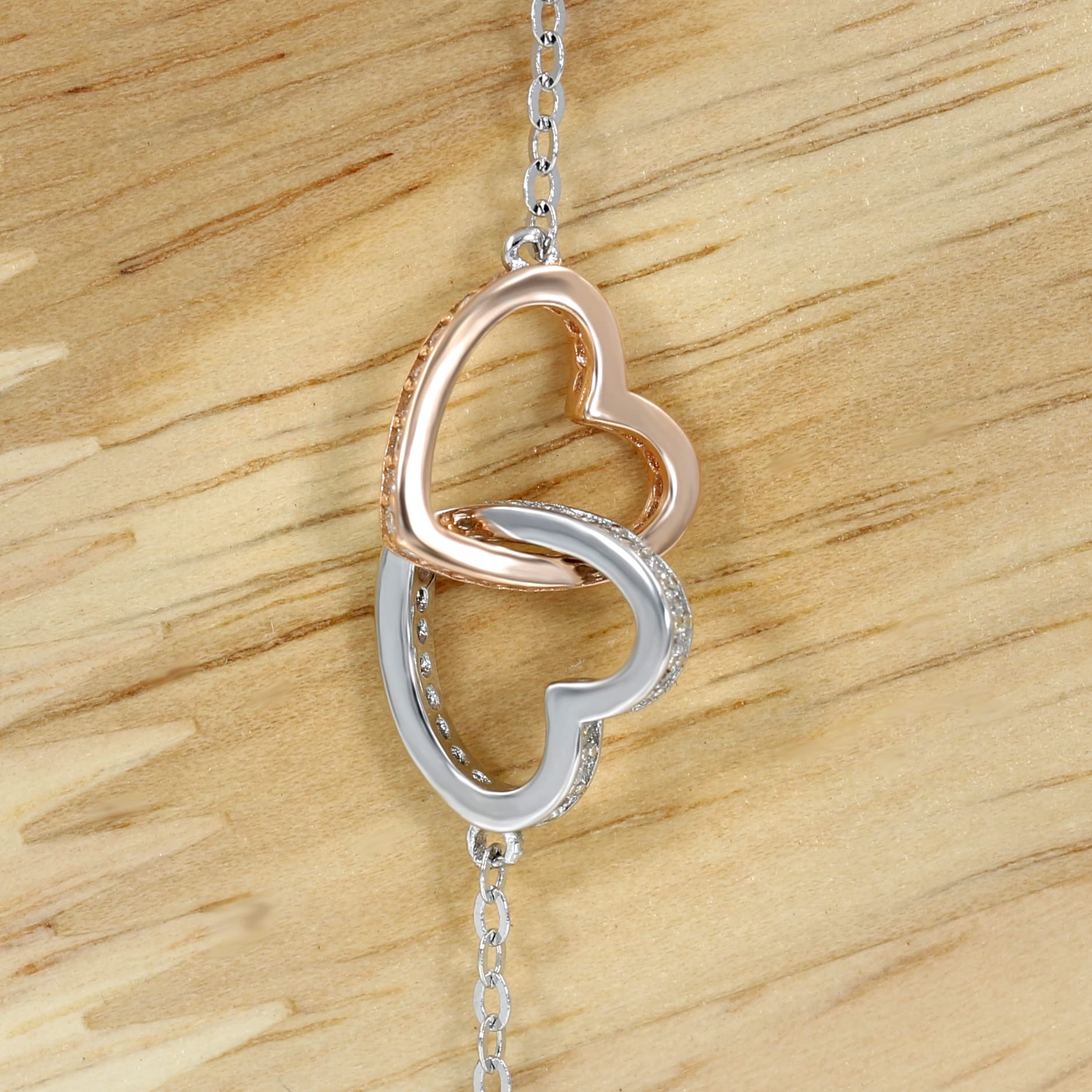 Double Heart Pendant Necklace for Women - Sterling Silver Dainty Heart Jewelry - Perfect for Valentine's Day, Anniversary Gifts & Everyday Elegance
