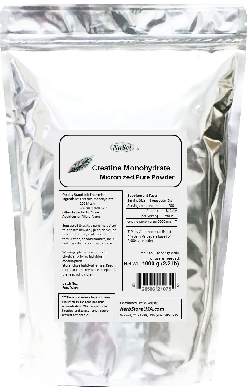 Pure Creatine Monohydrate Micronized Powder - 2000g (4.4 lb) Unflavored Muscle Building Supplement for Athletes & Bodybuilders - Pre/Post Workout Recovery, Strength Training & Fitness Performance