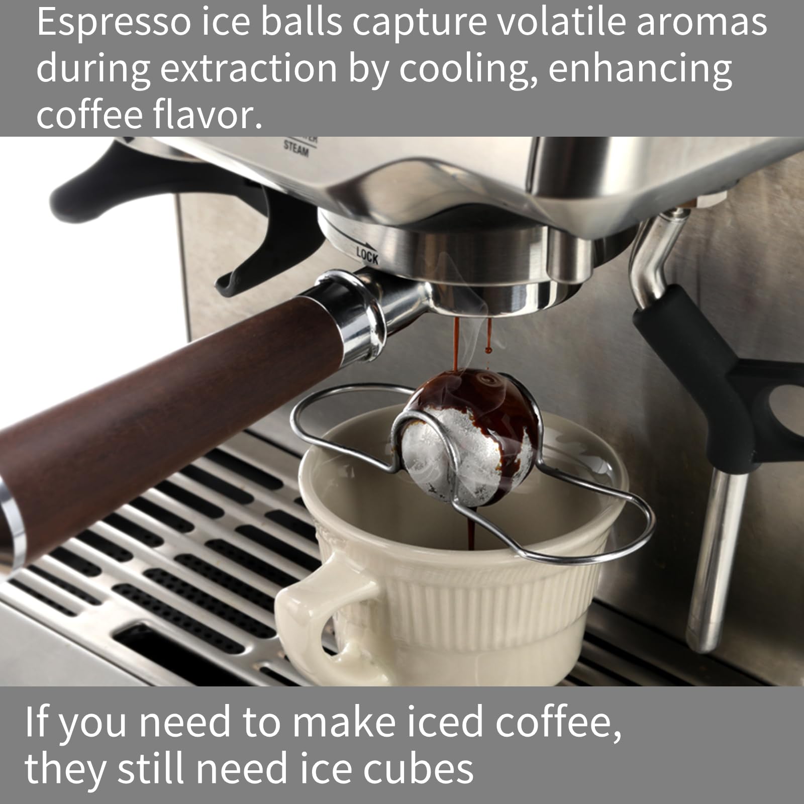 2 Pack Stainless Steel Espresso Chilling Balls - Rapid Coffee Cooling Balls for Espresso & Iced Coffee - Perfect Espresso Machine Accessories for Home Baristas & Coffee Lovers