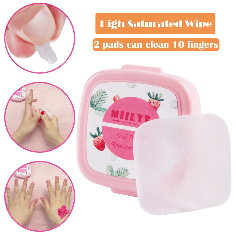 80pcs Acetone Nail Polish Remover Wipes & 100pcs Nail Polish Remover Foil Wraps - Quick & Easy Nail Care for Salon, Home & Travel Use