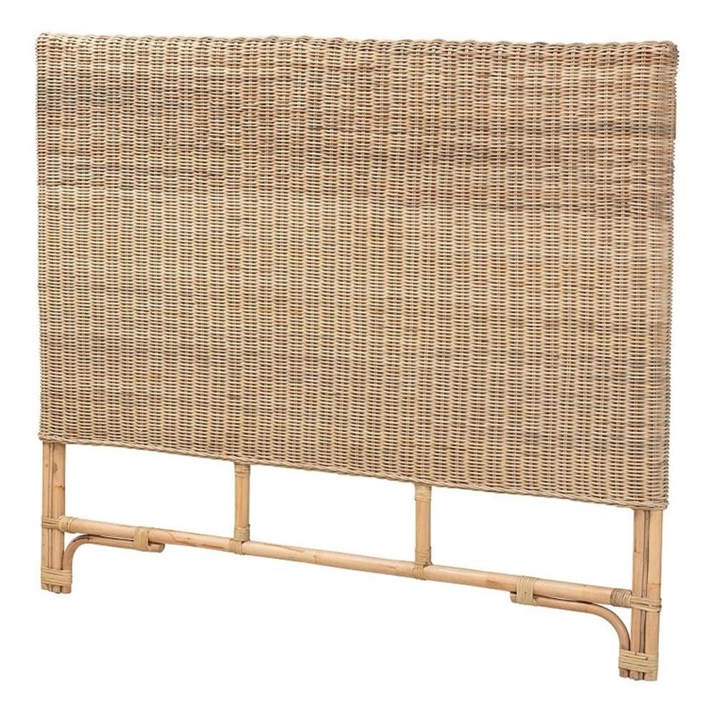 Baxton Studio Cantara Modern Bohemian Natural Rattan Queen Size Standalone Headboard - Stylish Bedroom Decor for Boho Chic & Coastal Home Interiors