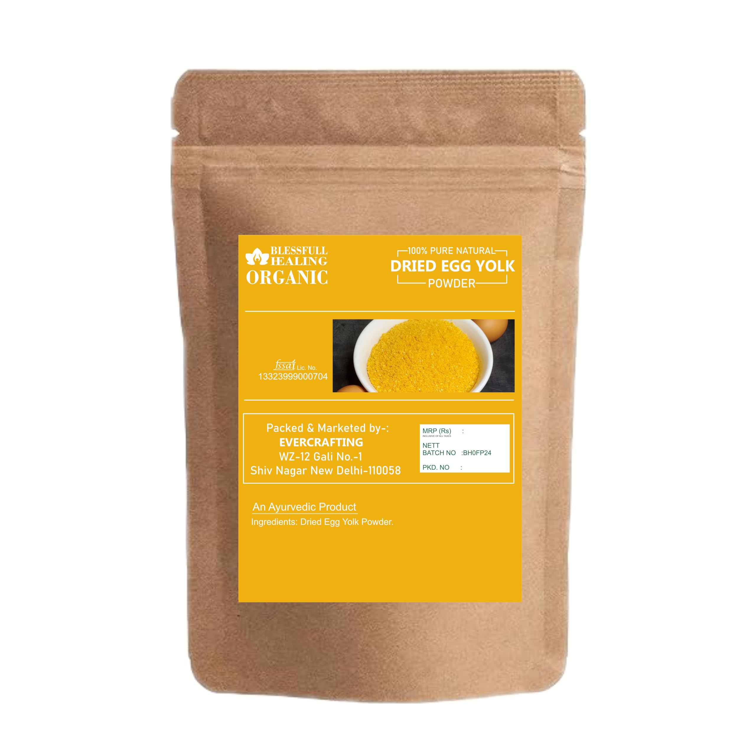 Organic Dried Egg Yolk Powder 100% Pure Natural - 200g (7.05 oz) for Baking, Cooking & Protein Supplements | Blessfull Healing