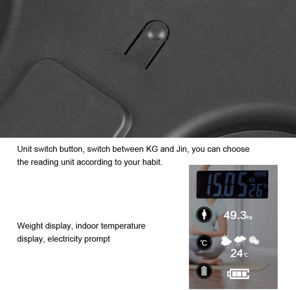 High Precision Digital Bathroom Scale with Wide Platform & Backlit LCD - 440 lbs Capacity, Includes Body Tape Measure (Black) - Perfect for Home, Gym & Health Tracking