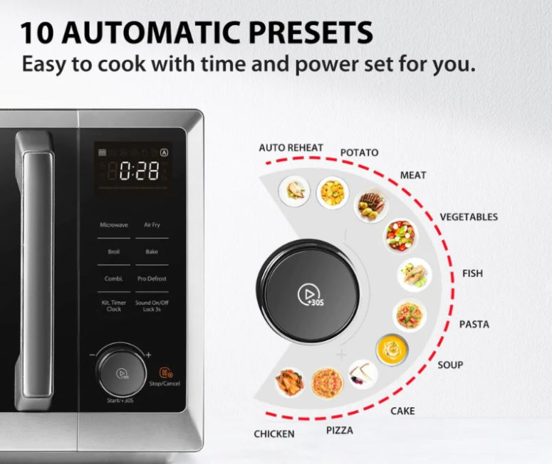 Toshiba 26L Microwave Oven with Air Fryer Function - ML2-EC26SF(BS) - Countertop Convection Oven for Baking, Reheating & Crispy Air Frying - Perfect for Small Kitchens, Dorms & Apartments
