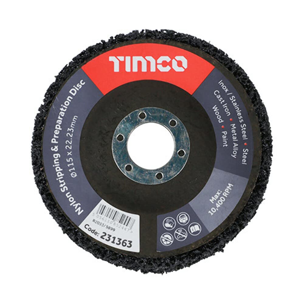 Nylon Stripping & Preparation Disc - 115mm x 22.23mm for Metal Surface Cleaning, Rust Removal & Paint Stripping | Ideal for Automotive, Welding & DIY Projects