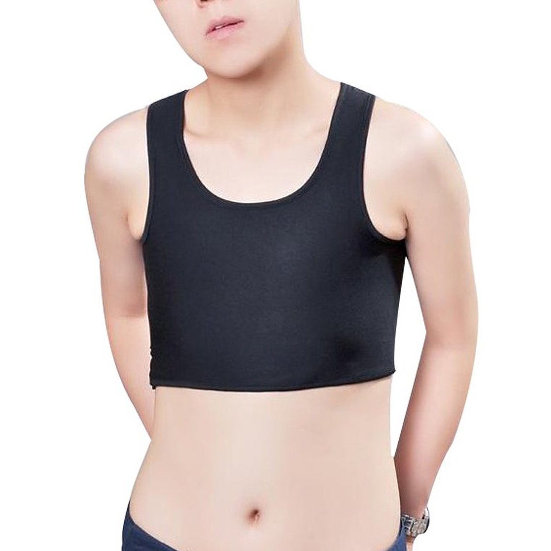 Lesbian Tomboy Short Vest Chest Binder Top - Breathable Compression Shirt for Gender Affirming & Cosplay - Perfect for Binding, Pride Events & Everyday Comfort