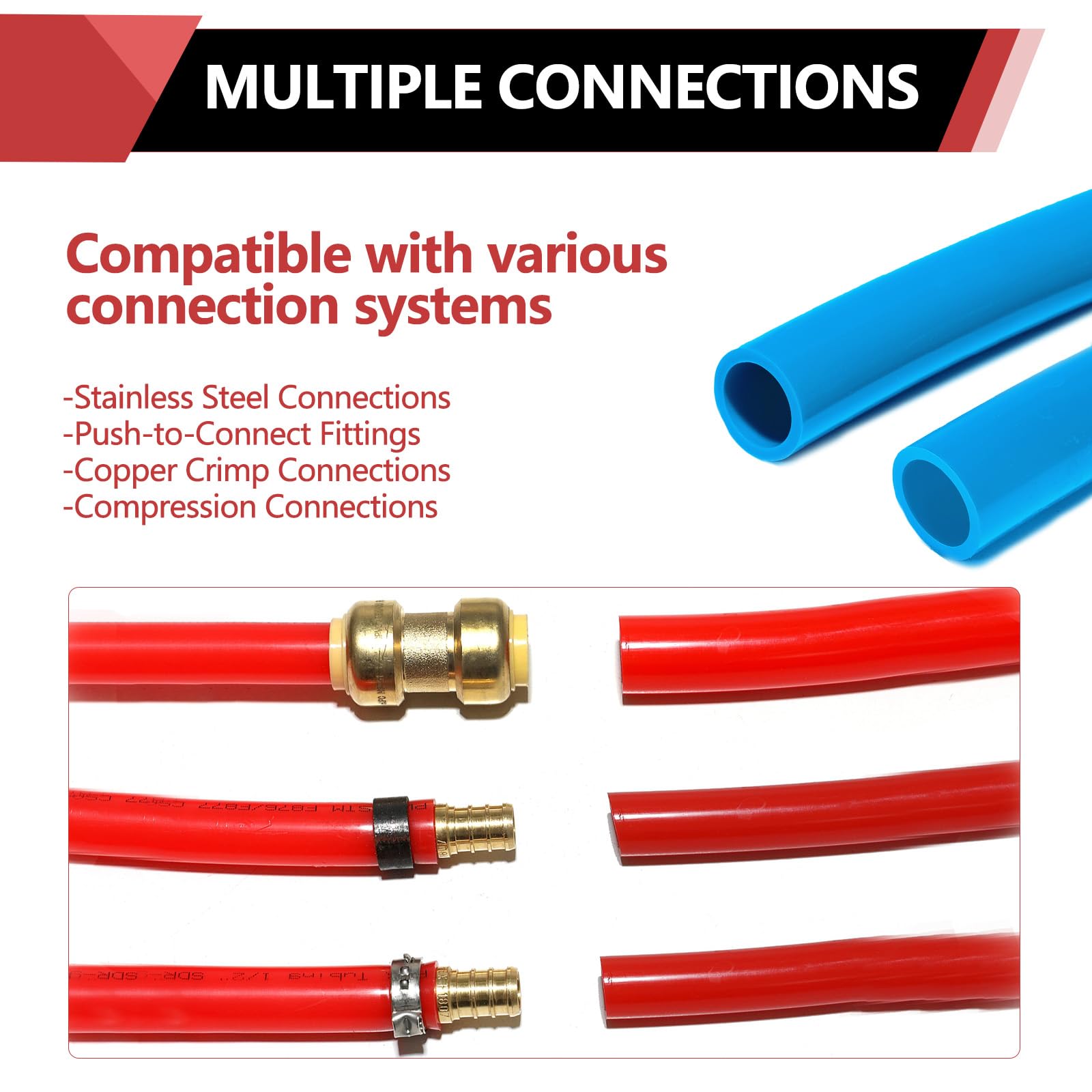EFIELD 3/4 Inch x 100 Ft PEX-B Pipe Blue - NSF Certified Potable Water Plumbing Tubing with Pipe Cutter - Perfect for Home Water Supply, Radiant Heating & DIY Plumbing Projects