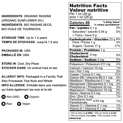 Organic Thompson Seedless Raisins, 16 lbs - Sun-Dried, Non-GMO, Raw, No Sugar Added, Pesticide-Free, Vegan, Lightly Coated with Sunflower Oil | Perfect for Baking, Snacking, Trail Mix & Healthy Recipes
