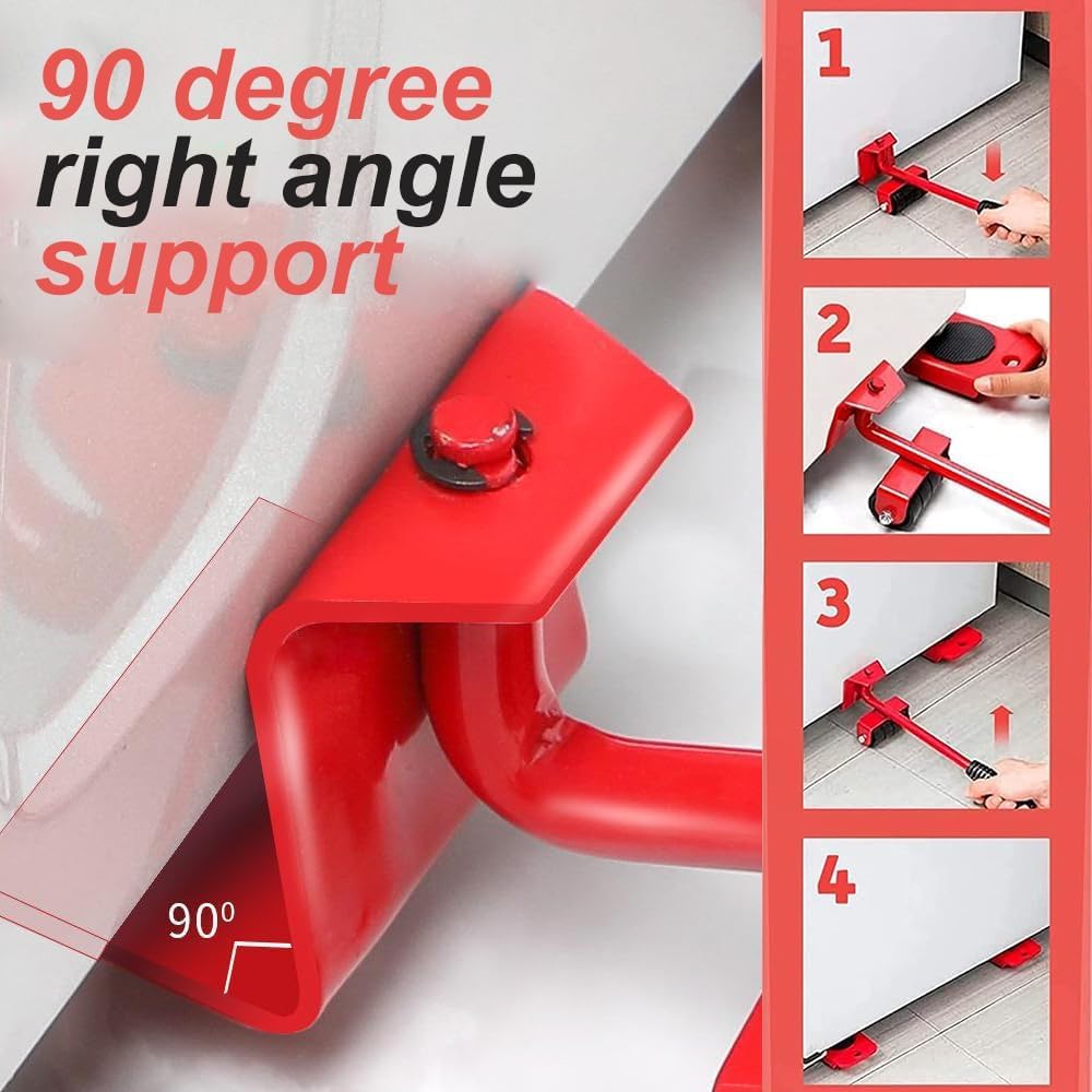 Heavy Duty Furniture Moving Tool Set with Wheels - Furniture Lifter and Sliders Kit for Sofa, Bed & Appliances - Easy Home & Office Relocation Solution