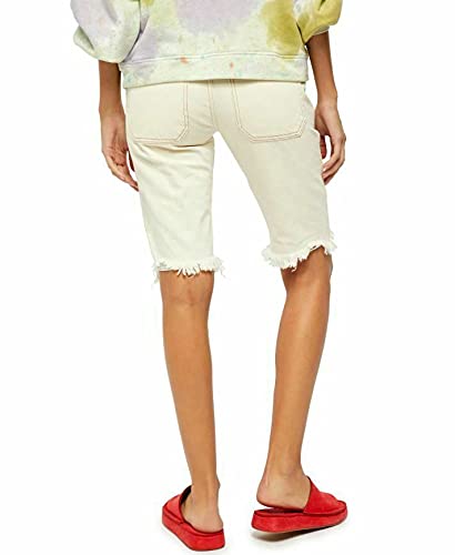 Free People Rebel Rouser Distressed Denim Shorts - Women's High Waisted Cut-Off Jeans in Natural Wash (Size 24) | Perfect for Summer Outfits, Beach Vacations & Casual Street Style