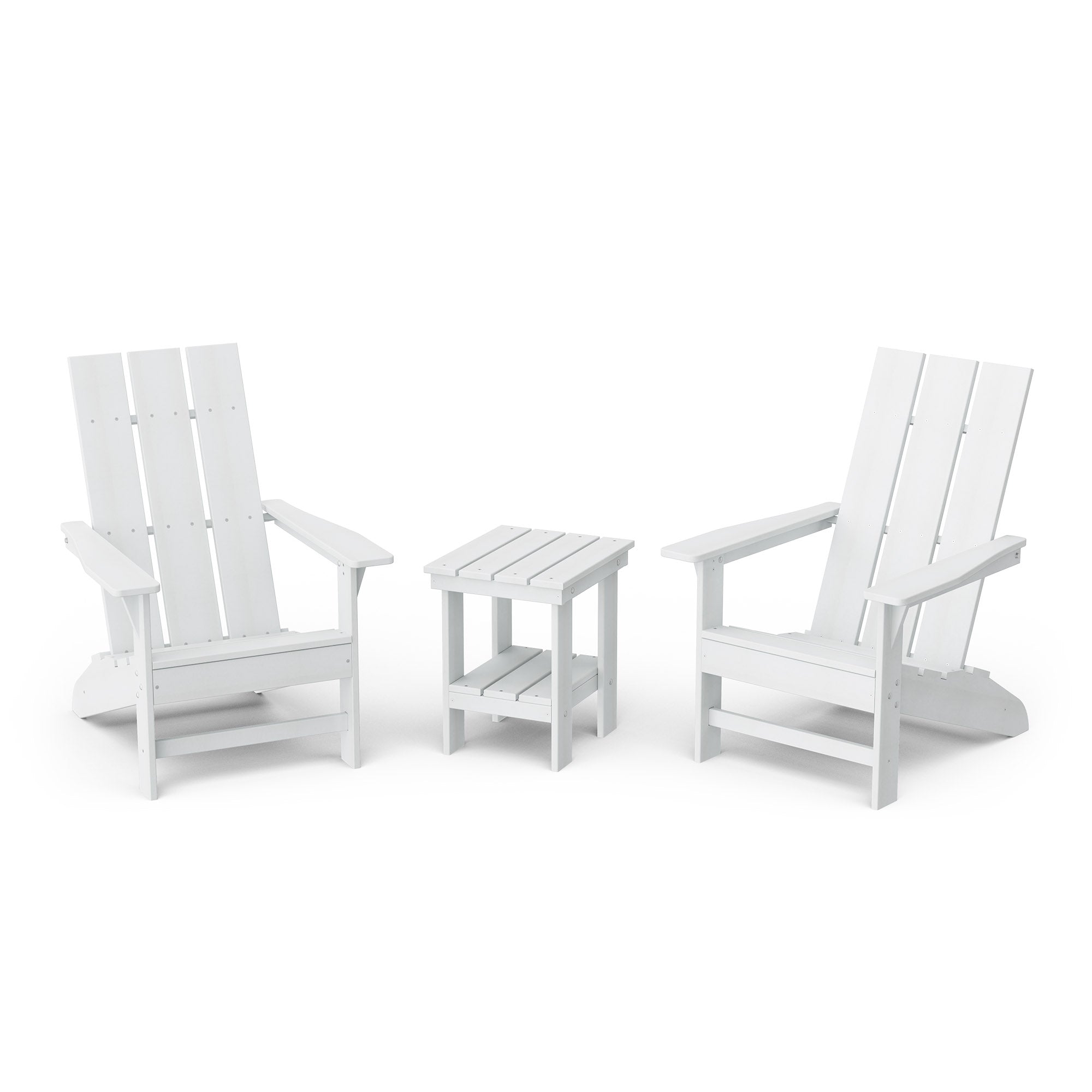 Freedom 3-Piece Modern Adirondack Chair Set with Side Table - Outdoor Patio Furniture for Backyard, Garden & Poolside Relaxation