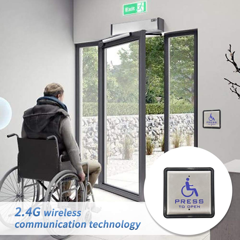 Olideauto Black Wireless Commercial Electric Swing Door Opener with 4.5