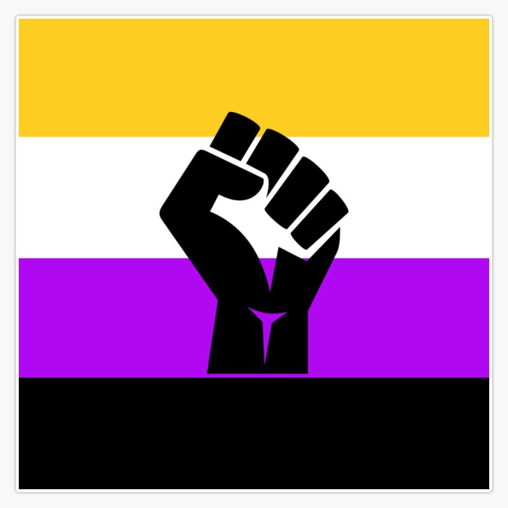 Nonbinary Pride Sticker - Waterproof Vinyl Decal for Cars, Laptops & Bumpers (5 Inch) - LGBTQ+ Equality & BLM Support - Perfect for Windows, Notebooks & Personal Expression