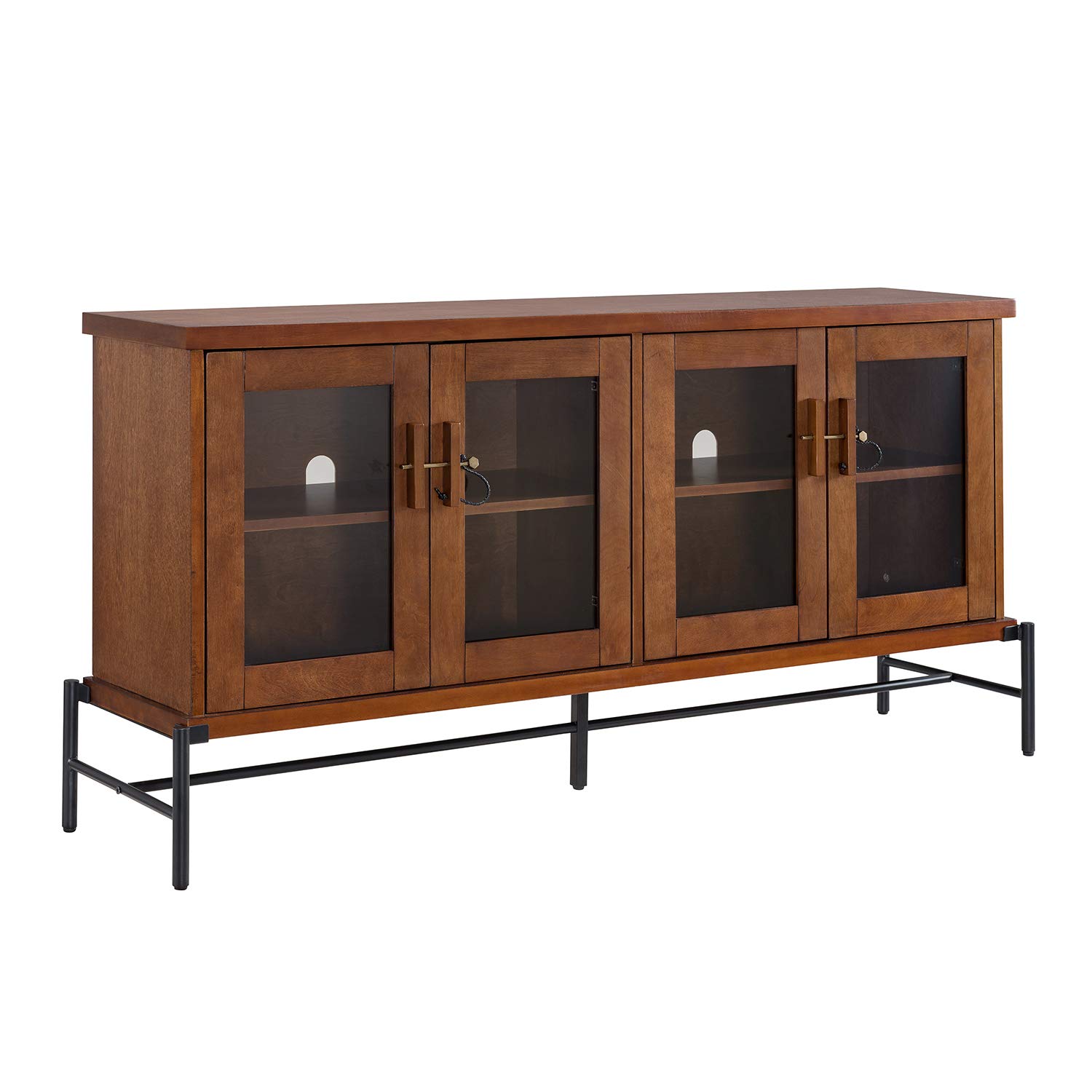 SEI Furniture Chalford TV Stand Sideboard Cabinet - Black Modern Entertainment Center for Living Room, Bedroom & Home Theater Storage