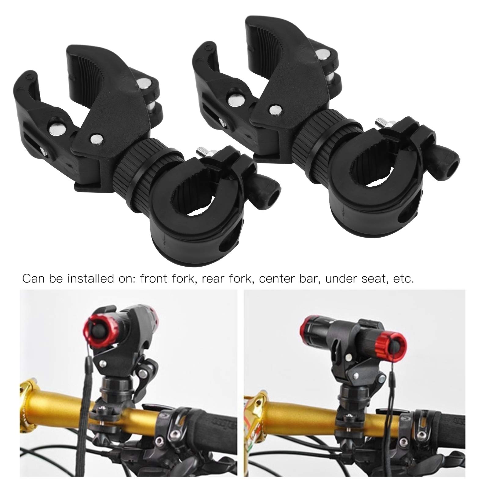 Best Bike Light Bracket - Universal Black Bike Light Holder for Mountain & Road Bicycles - Perfect for Night Riding, Commuting & Cycling Safety
