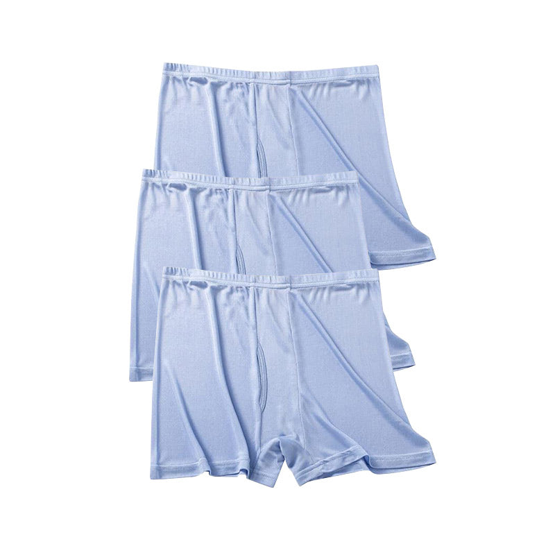 3 Pack Stretchable Soft Silk Boxer Shorts for Men - Breathable & Comfortable Underwear for Sleep, Lounge & Everyday Wear