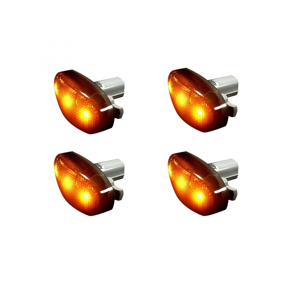 Recon Fender Lights for Ford F-450/F-550 Super Duty 2011-2022 - Dually Fender Lenses with 2 Red & 2 Amber LED Lights, Smoked Lens & Black Trim (4pcs) - Perfect for Off-Roading, Truck Customization & Enhanced Night Visibility
