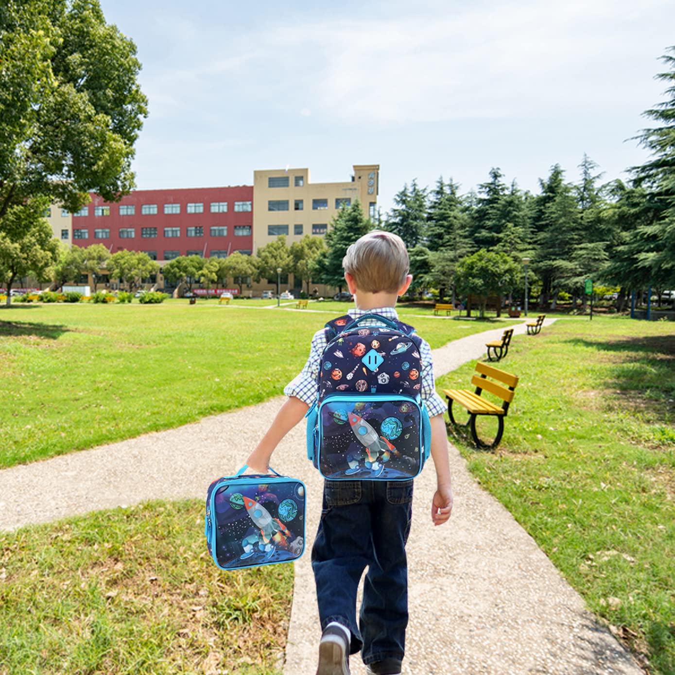 Kids Backpack with Changing Lenticular Design - Durable School Backpack Set with Lunch Box for Boys & Girls - Perfect for School, Travel & Outdoor Adventures