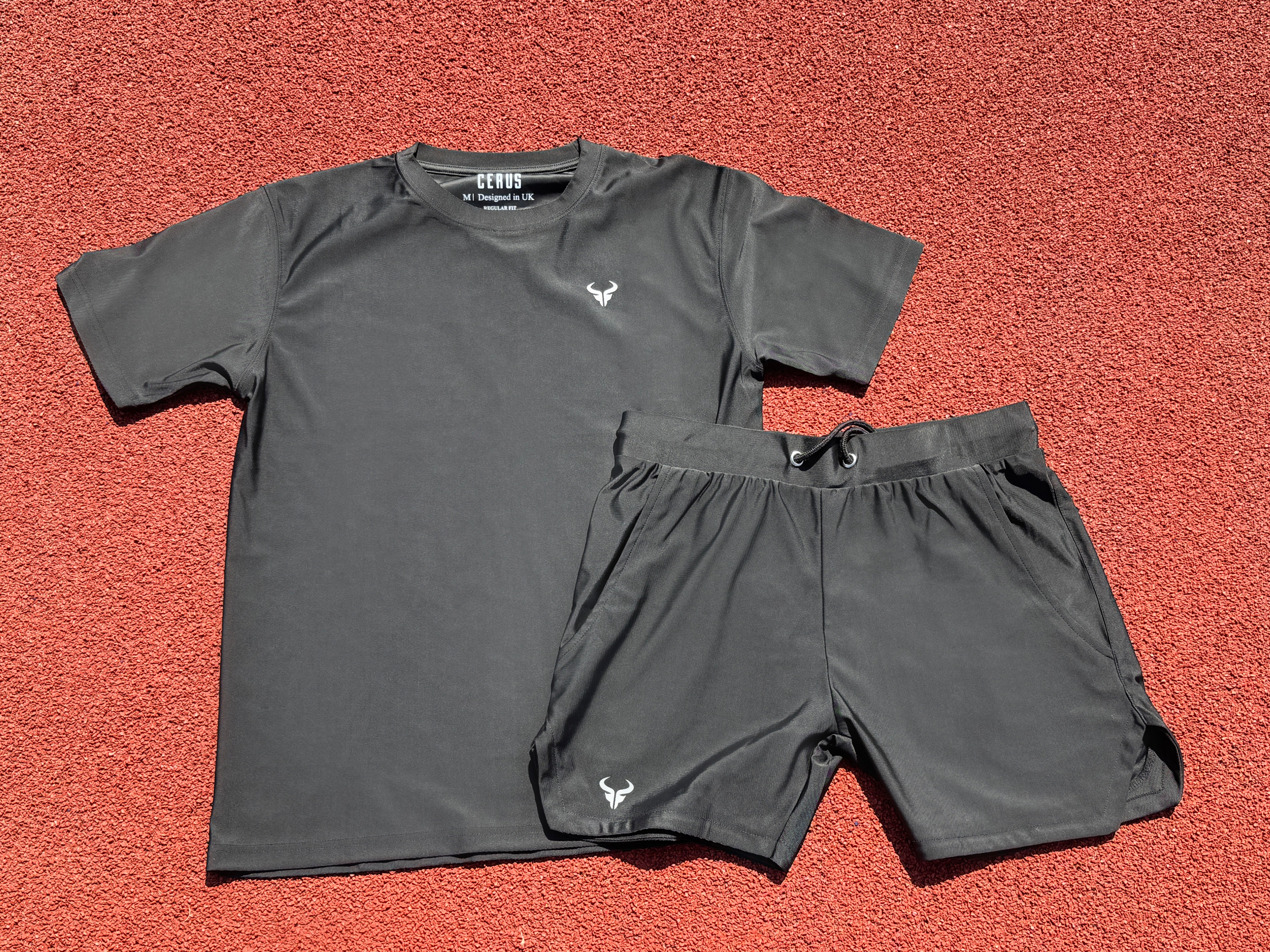 Cerus Black Titan Linerless Shorts - Moisture-Wicking, Quick-Dry, Breathable Workout & Running Shorts for Men - Perfect for Gym, Jogging, and Outdoor Activities