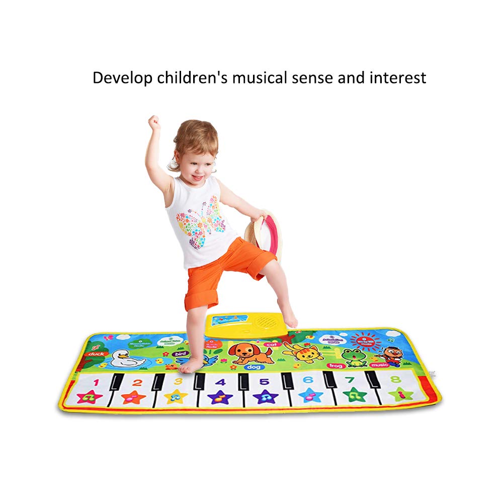 Piano Musical Mat Keyboard Playmat - 29”x11” Educational Toy for Kids, Toddlers, Boys & Girls - Interactive Dance Carpet with Animal Sounds, Perfect for Playtime, Learning & Birthday Gifts