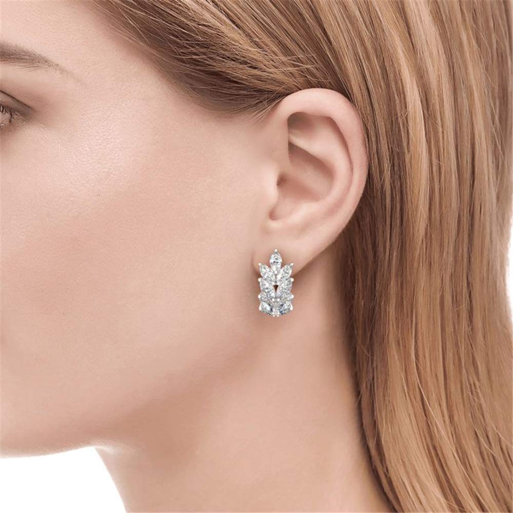 Jeulia Sterling Silver Marquise Cut Leaf Design Hoop Earrings for Women & Teens – Perfect Gift for Girlfriend, Wife, Bride, Birthday with Jewelry Box | Elegant Everyday Wear & Special Occasions