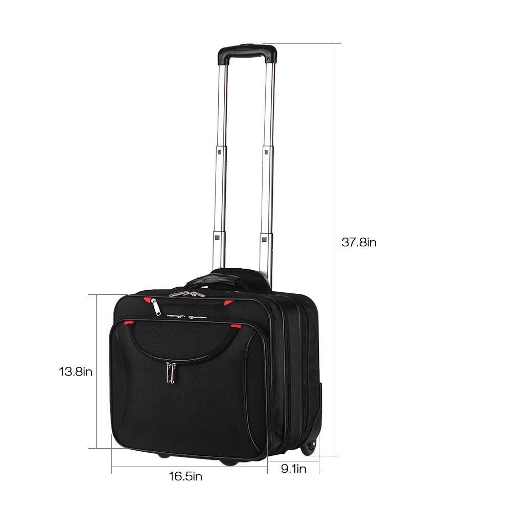 Rolling Laptop Briefcase with Wheels - 14.1