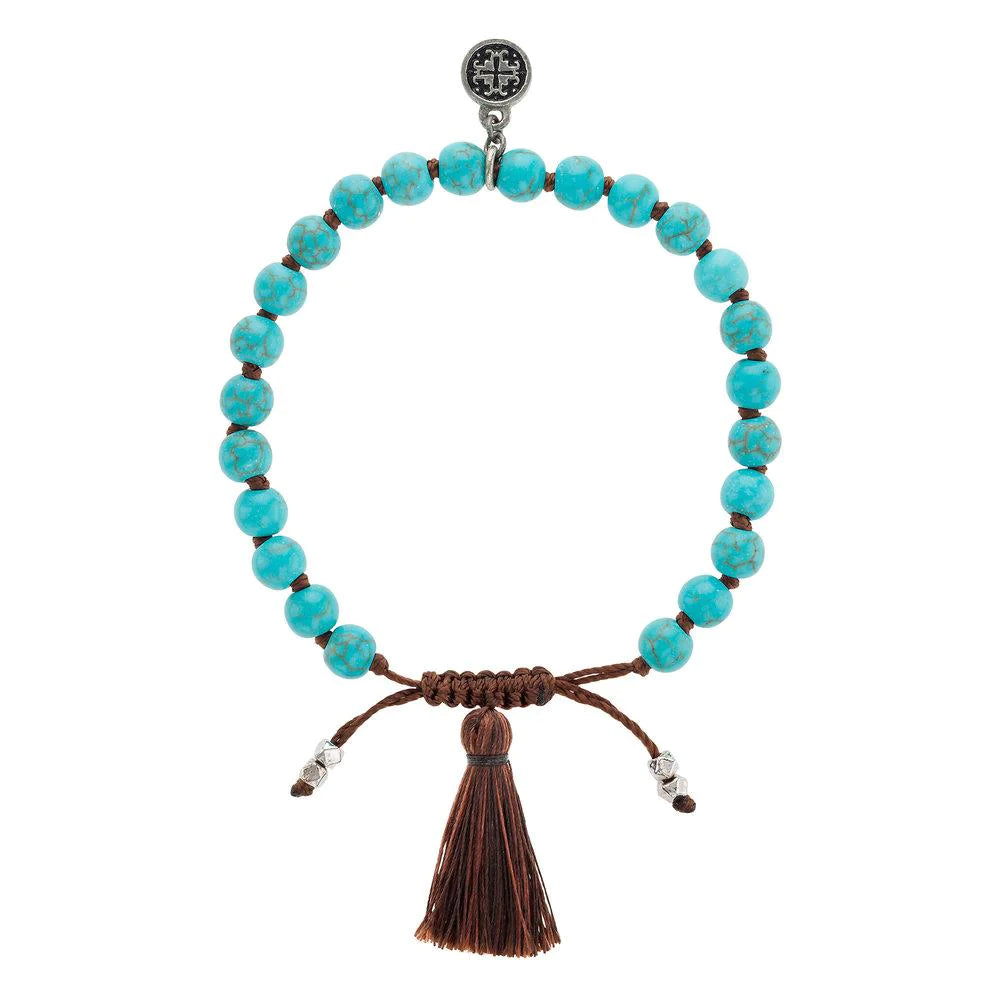 Howlite Turquoise Adjustable Bracelet - Healing Stone Beaded Yoga Meditation Bracelet for Women - Perfect for Spiritual Practice, Stress Relief & Mindful Living