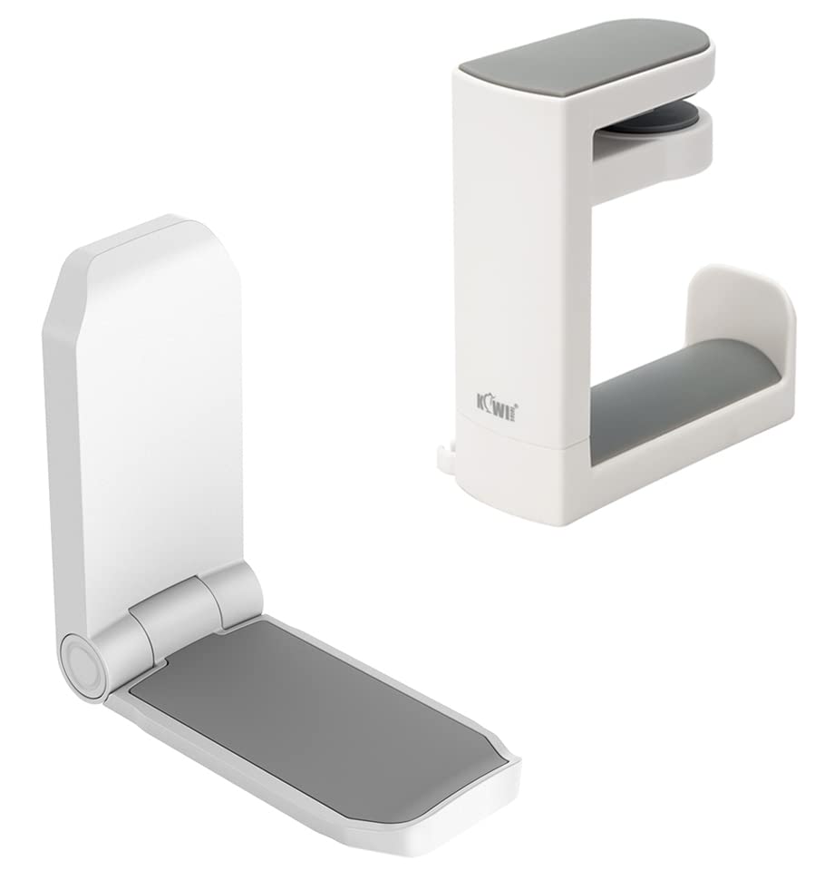 Under Desk Headphone Stand Holder with Adhesive - White PC Gaming Headset Hanger for Office, Home & Gaming Setup - Space Saving Headset Organizer for Desk, Workstation & Entertainment Center
