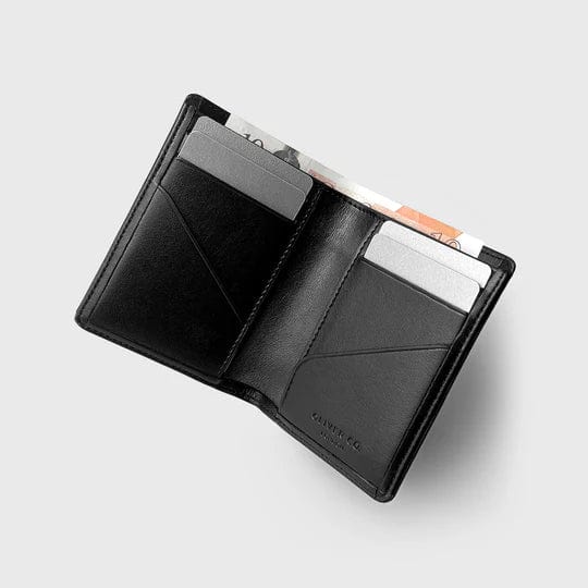 Premium RFID Blocking Apple Leather Vegan Note Wallet for iPhone - Slim & Secure Card Holder for Everyday Use | Black