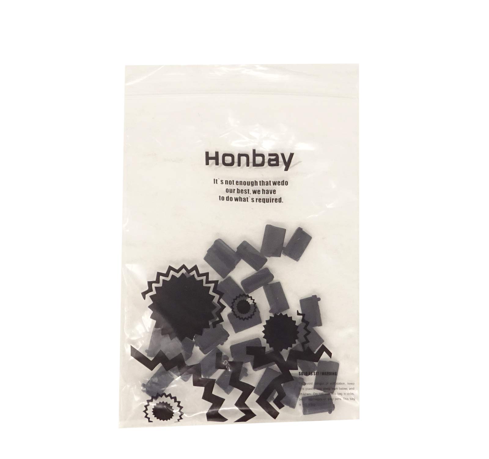 Honbay 30PCS Black Rubber USB Port Covers - Dust Proof Protector for Laptops, Phones, Tablets - Perfect for Home, Office & Travel Use