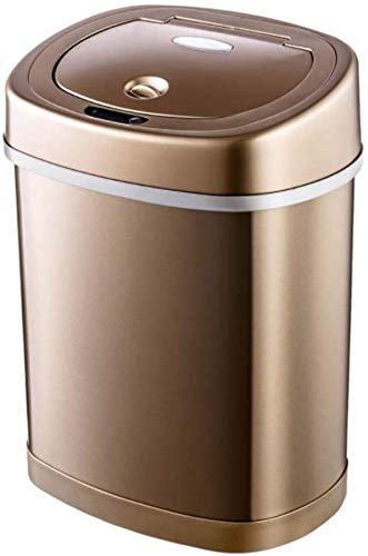JLDN 15L/4Gallon Automatic Touchless Trash Can with Motion Sensor Lid - Smart High-Capacity Kitchen Garbage Bin, Adjustable Height (Rosy Color) - Perfect for Home, Office & Bathroom Waste Disposal