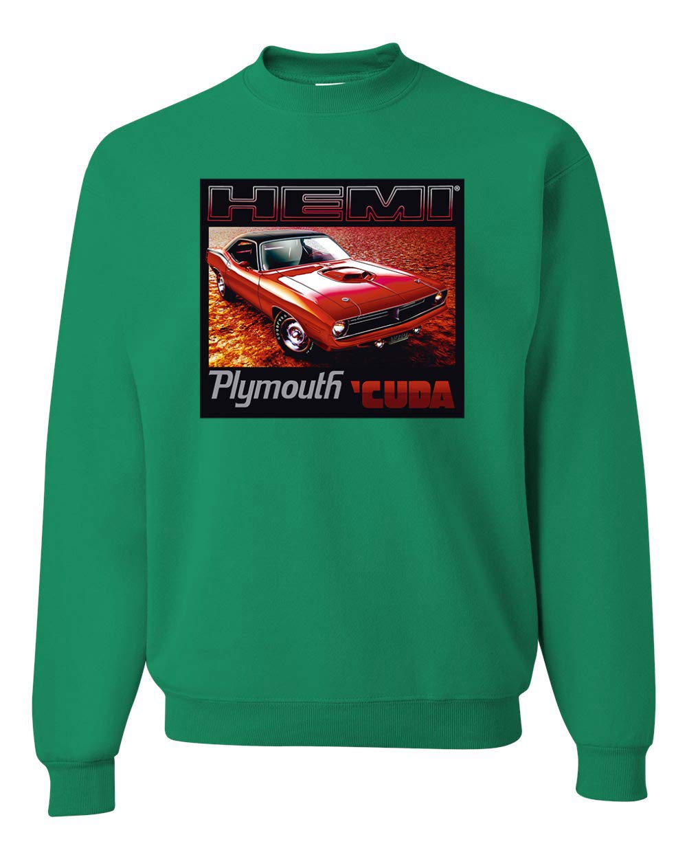 1971 Hemi Plymouth Cuda American Muscle Car Graphic Sweatshirt for Men - Vintage Car Enthusiast Apparel, Retro Truck Lover Clothing - Perfect for Car Shows, Casual Wear & Gift Giving