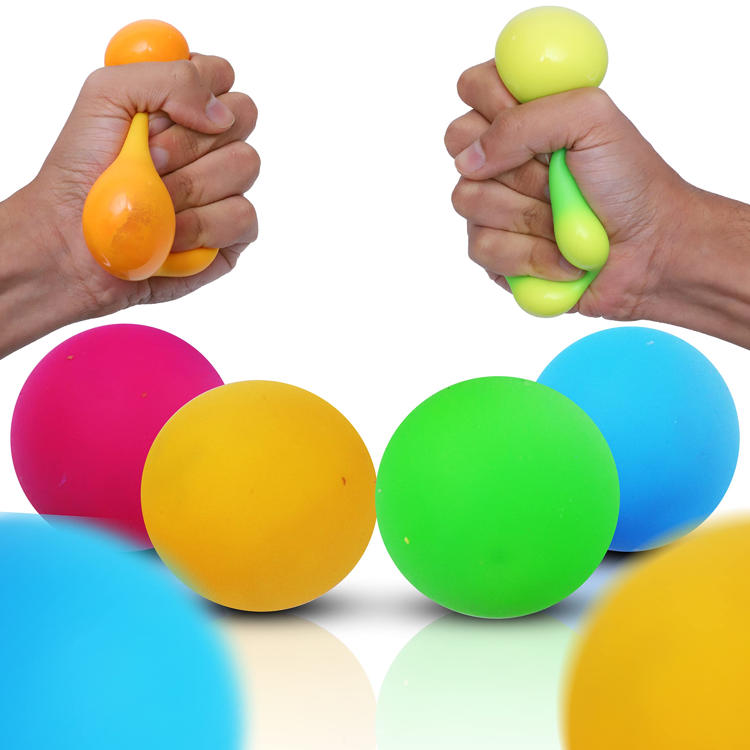 Look2Like Stress Relief Balls for Adults & Kids - Color Changing Squishy Dough Sensory Toys (4-Pack, 2.36