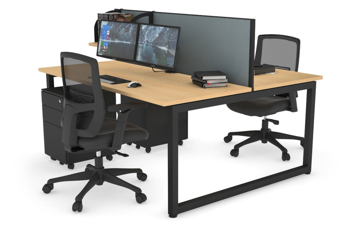 Quadro Loop Legs 2 Person Office Workstation - 1400L x 700W Adjustable Standing Desk for Home & Office - Perfect for Collaborative Workspaces & Shared Home Offices