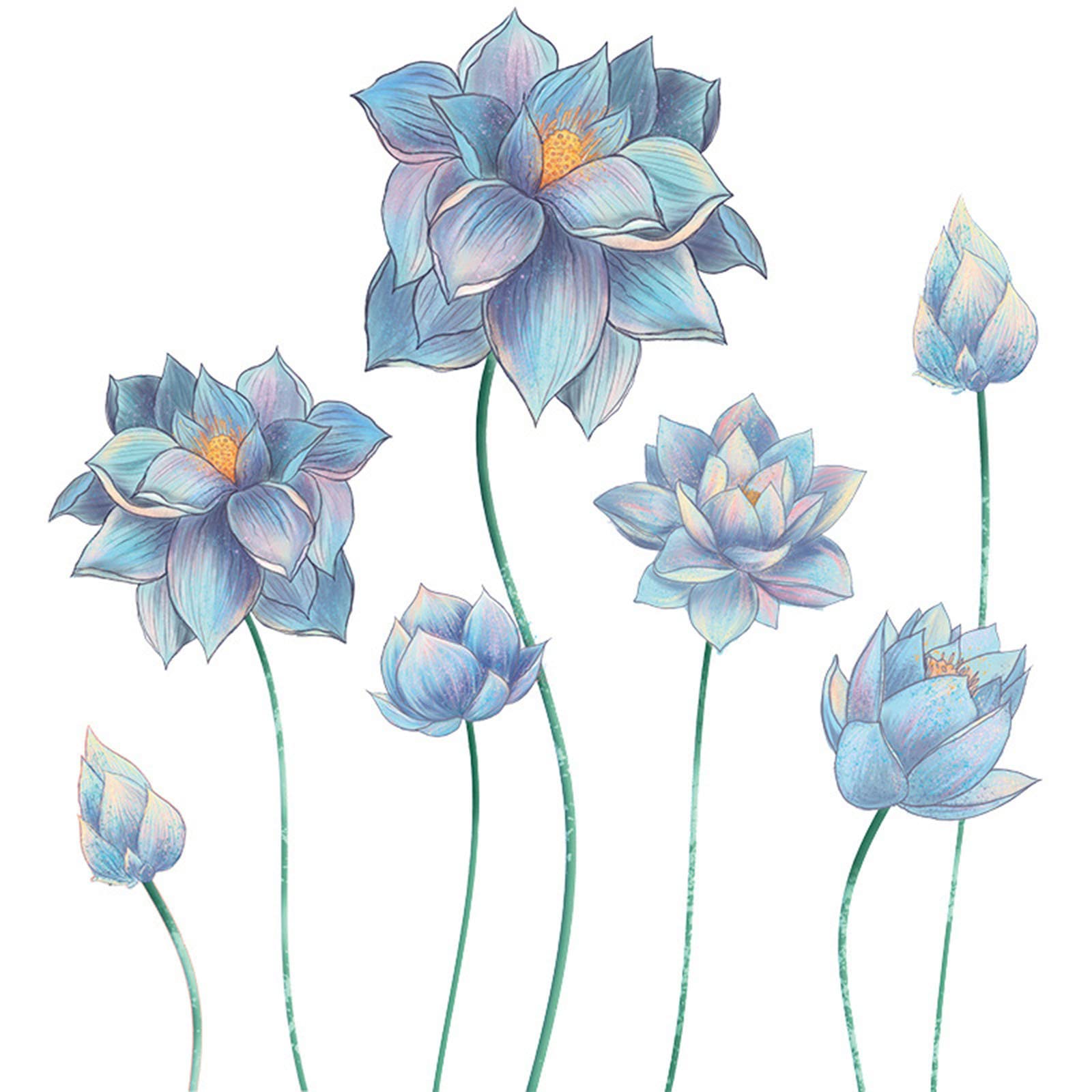 Lotus Relief Wall Stickers for Living Room & Bedroom - Small Fresh Peel and Stick Wallpaper Decals for Home Decor - Perfect for Porch, Nursery, and Kids Room Wall Art