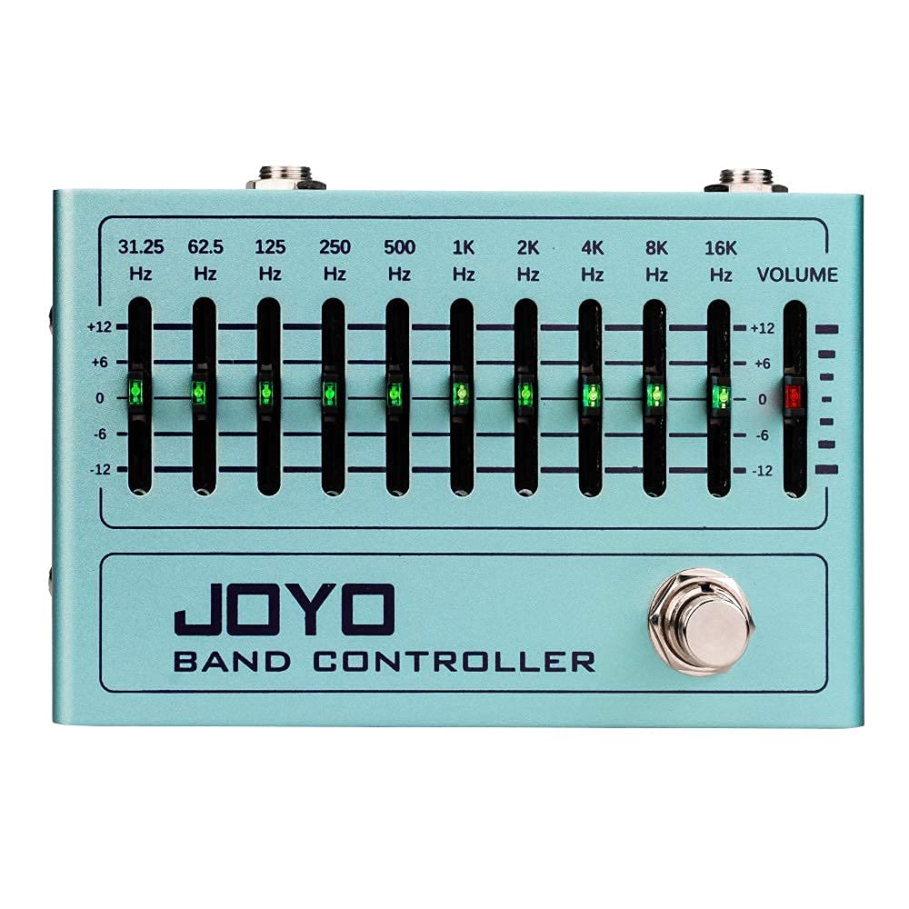 JOYO R-12 EQ 10-Band Equalizer Pedal for Guitar with DC 9V Power Supply (800mA-1A) - Professional Audio Effects Pedal for Live Performance & Studio Recording