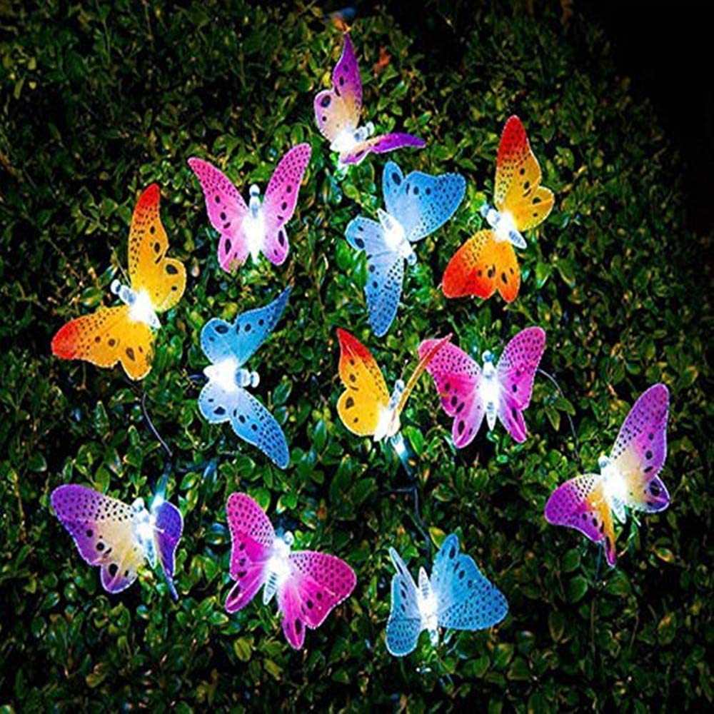 20 LED Butterfly String Lights with Remote - USB Plug, Waterproof Outdoor Fairy Lights, 8 Modes for Camping, Bedroom, Garden, Party, Xmas Tree, Porch & Patio Decor - Perfect for Romantic Nights & Holiday Lighting