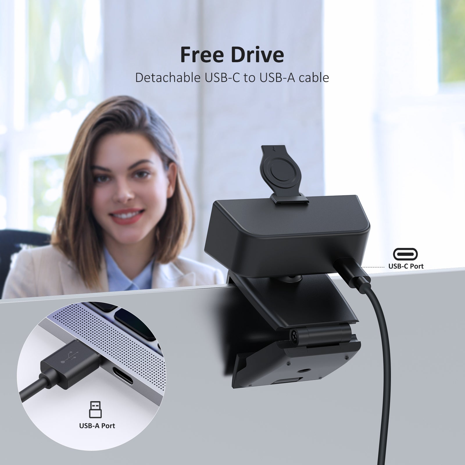 NexiGo 1080P HD Webcam with Distortion-Free Lens - Perfect for Video Conferencing, Online Classes & Streaming