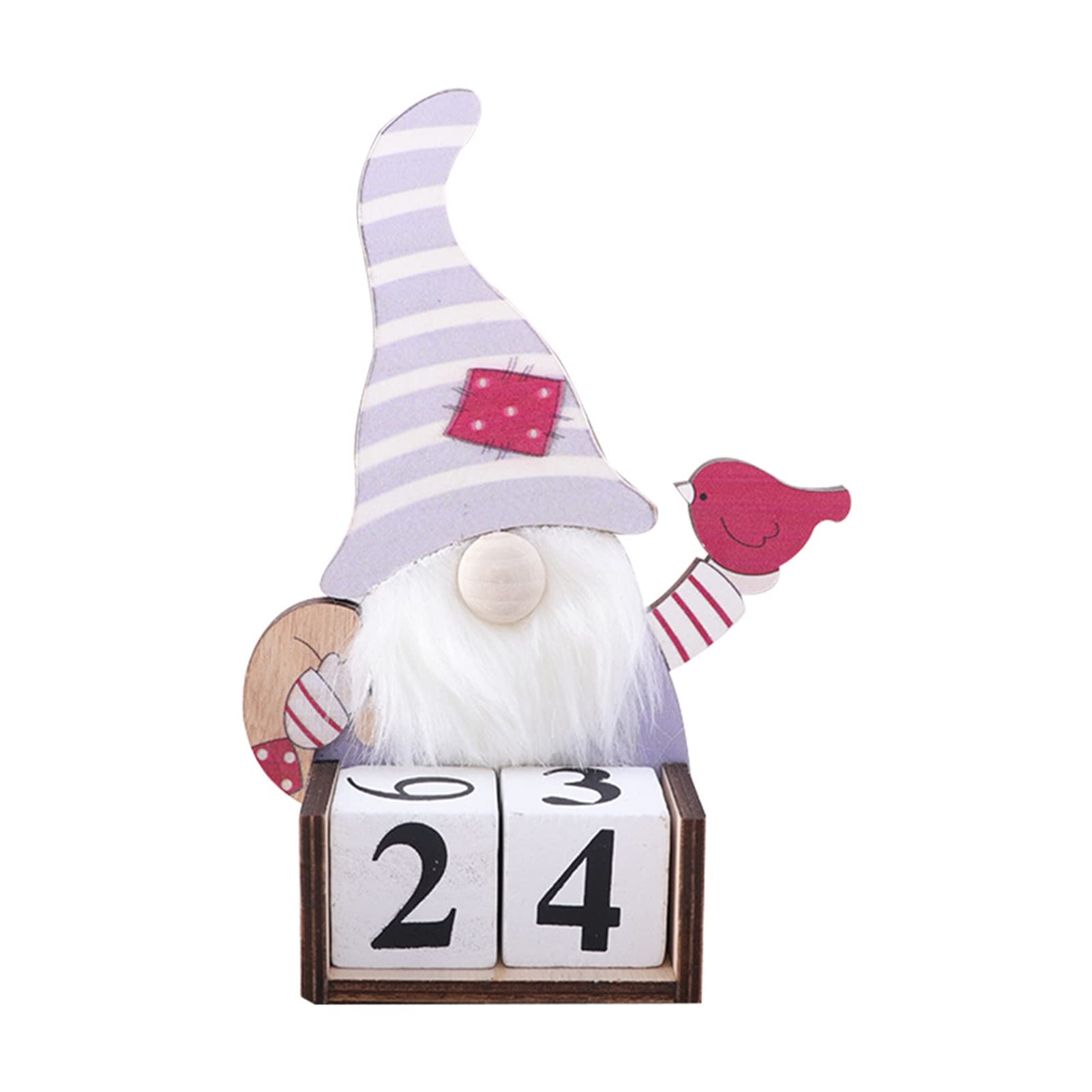 SONGBIRDTH Christmas Decorations - Lightweight Faceless Desk Calendar for Elderly (White) | Perfect Holiday Home Decor & Thoughtful Gift for Seniors
